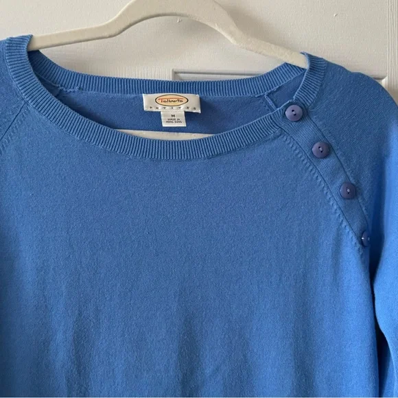 Talbots Sweater, MP, Periwinkle, raglan, three-quarter sleeves, slip over NWOT - Picture 2 of 4